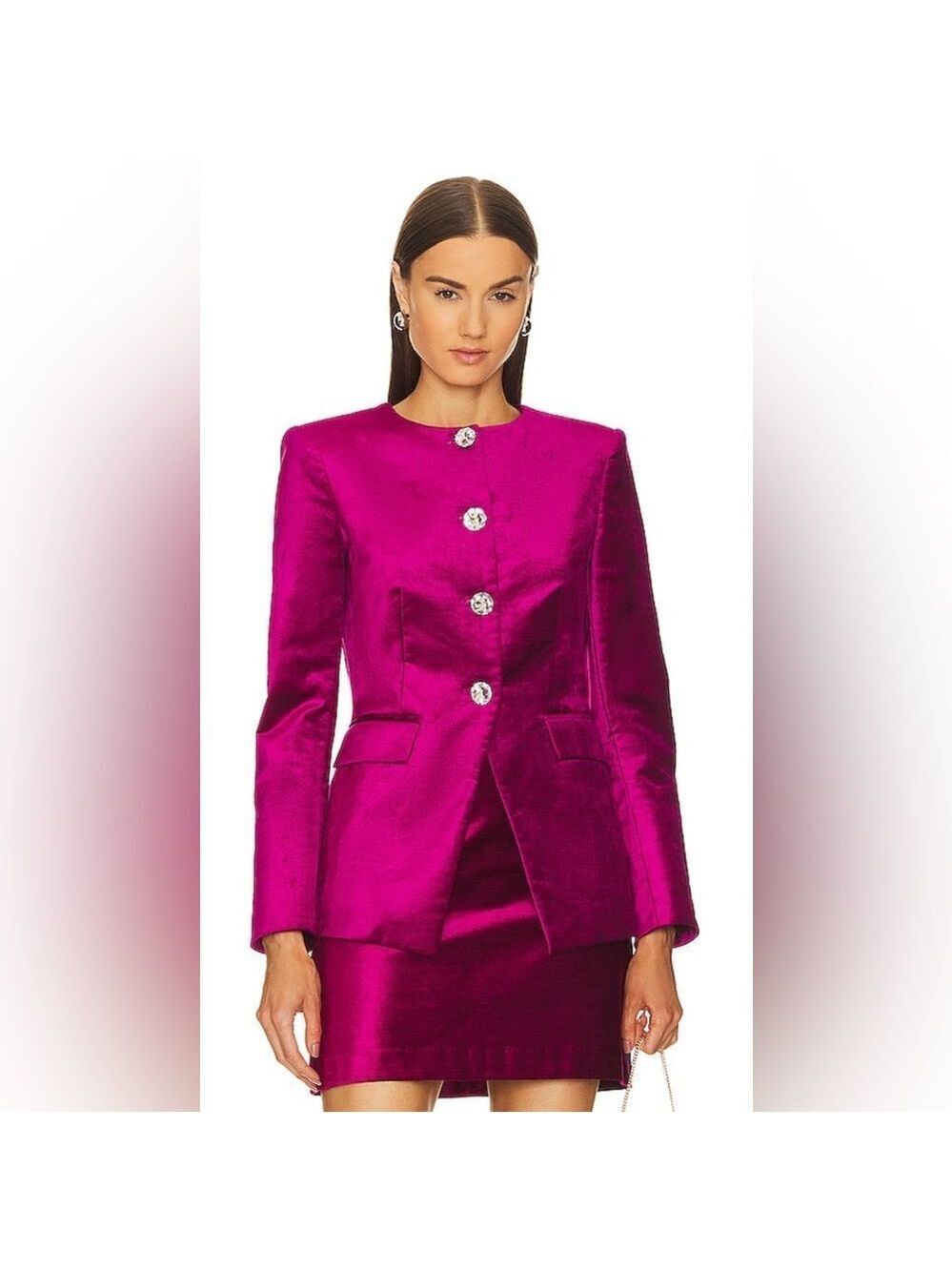 NEW Veronica Beard Cencia Jacket Velvet Fuchsia Size 0